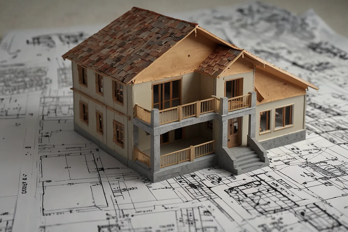 Worker showing a house map