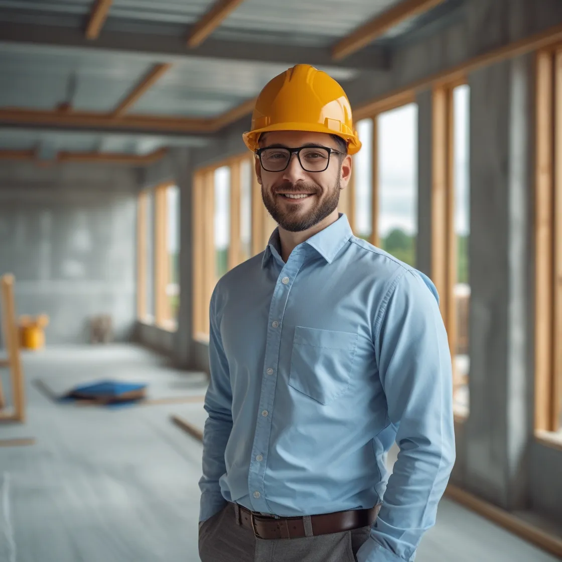 Professional construction estimator at work