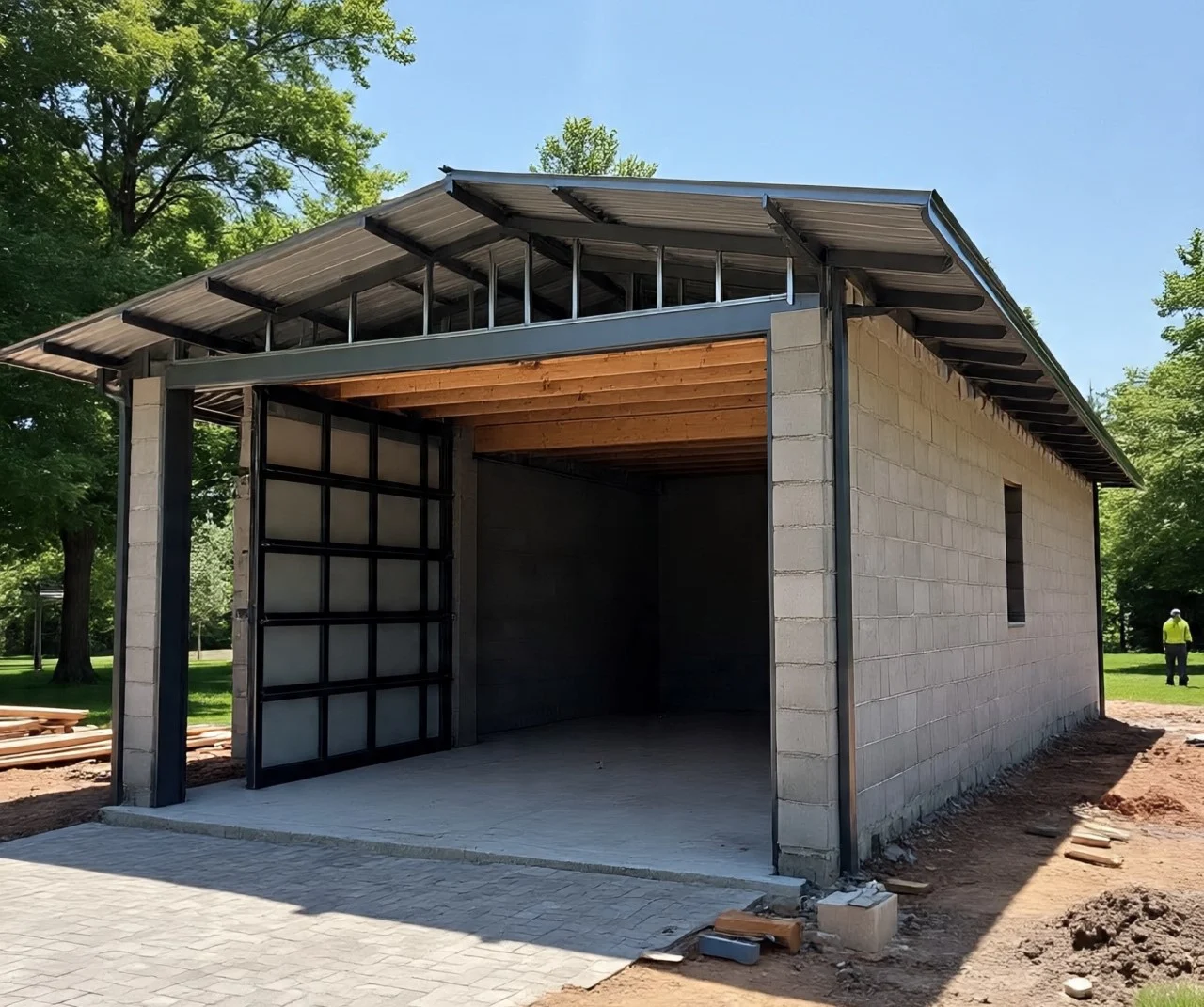 Garage under construction