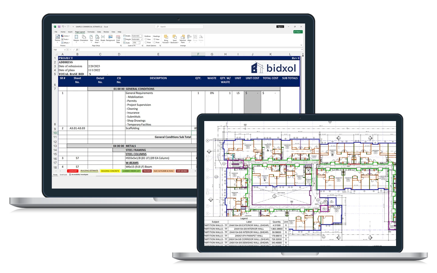 Construction Estimating Software Interface Screenshot